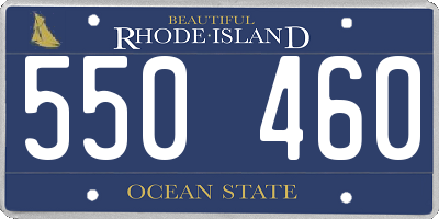 RI license plate 550460