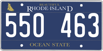 RI license plate 550463