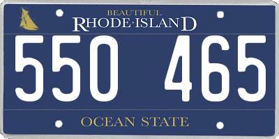RI license plate 550465