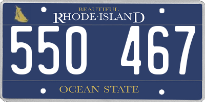RI license plate 550467