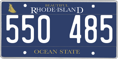 RI license plate 550485