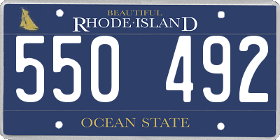 RI license plate 550492
