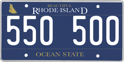 RI license plate 550500