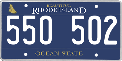 RI license plate 550502