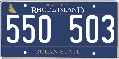 RI license plate 550503