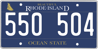 RI license plate 550504