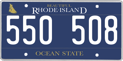 RI license plate 550508