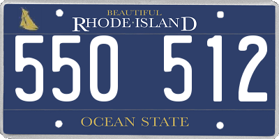 RI license plate 550512