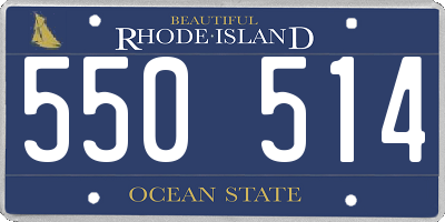 RI license plate 550514