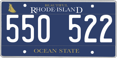 RI license plate 550522