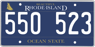 RI license plate 550523