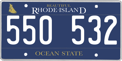 RI license plate 550532