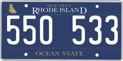 RI license plate 550533