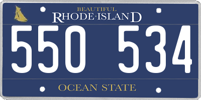 RI license plate 550534