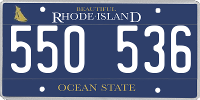 RI license plate 550536