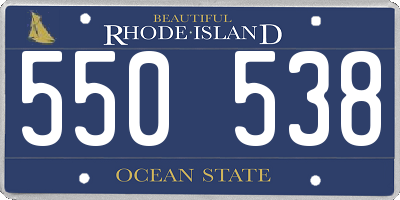 RI license plate 550538