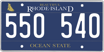 RI license plate 550540