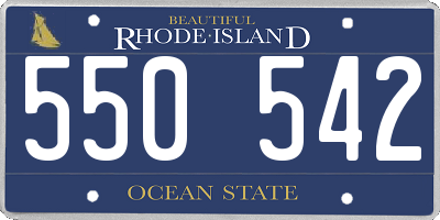 RI license plate 550542