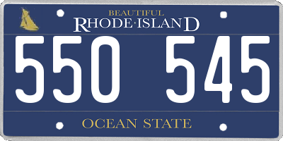 RI license plate 550545