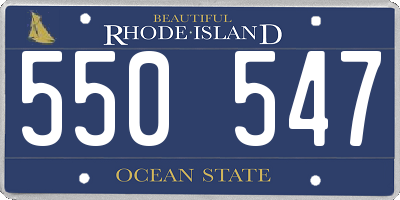 RI license plate 550547