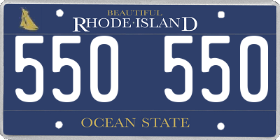 RI license plate 550550