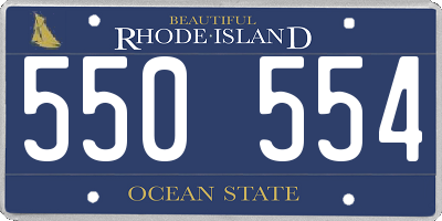 RI license plate 550554