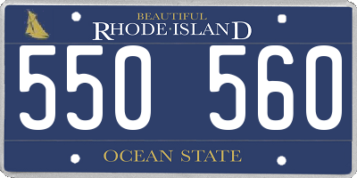 RI license plate 550560