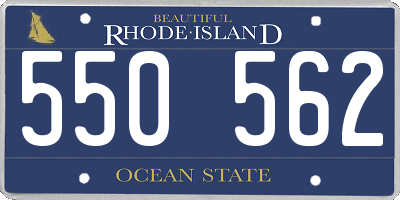 RI license plate 550562