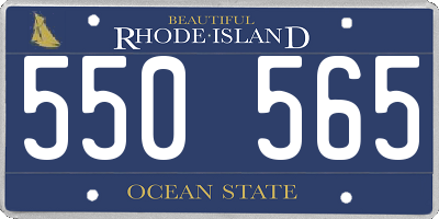 RI license plate 550565