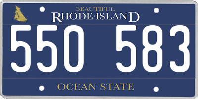 RI license plate 550583