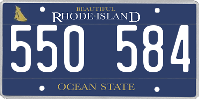 RI license plate 550584