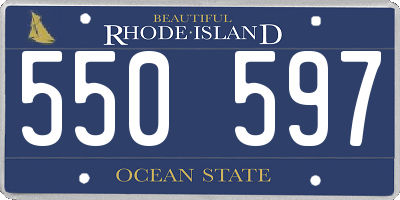 RI license plate 550597