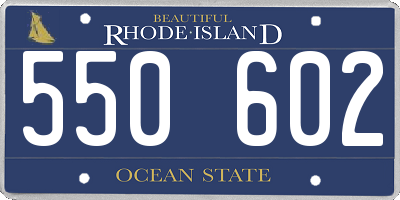 RI license plate 550602