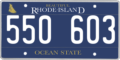 RI license plate 550603
