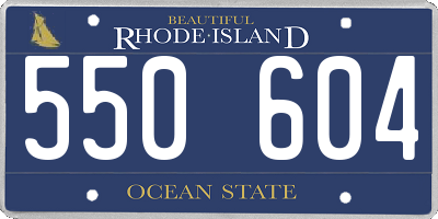 RI license plate 550604