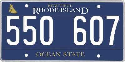 RI license plate 550607