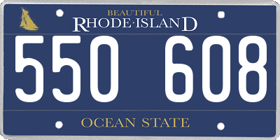 RI license plate 550608