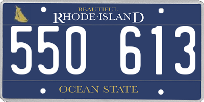 RI license plate 550613