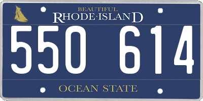 RI license plate 550614