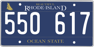 RI license plate 550617