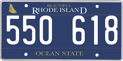 RI license plate 550618