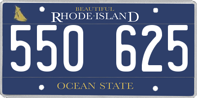 RI license plate 550625