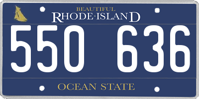 RI license plate 550636