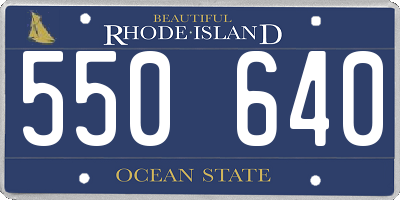 RI license plate 550640