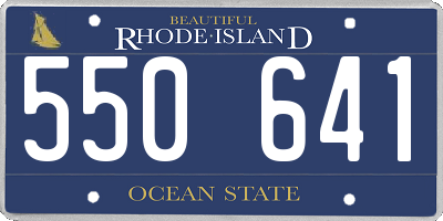 RI license plate 550641