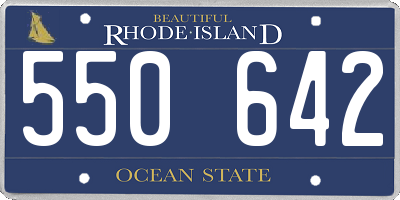 RI license plate 550642