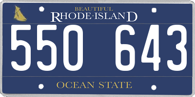 RI license plate 550643
