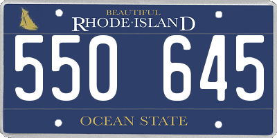 RI license plate 550645