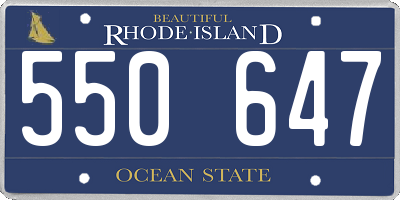 RI license plate 550647