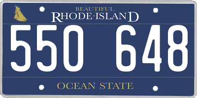 RI license plate 550648